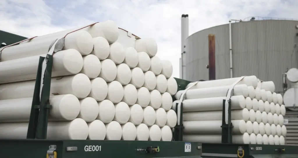Biomethane containers at Granville Eco Park